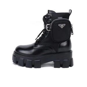 Prada Monolith Black Military Boots